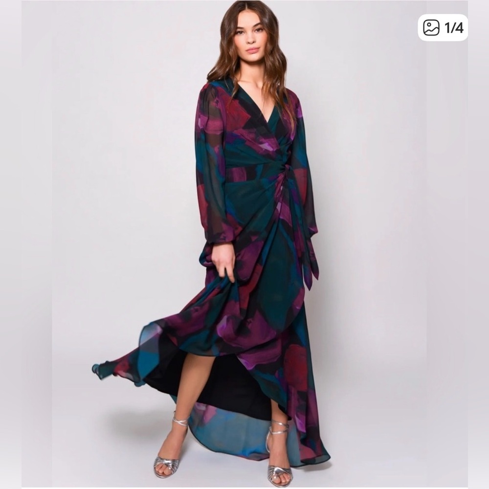 Hutch Bridge dress Teal & Magenta Floral Wrap